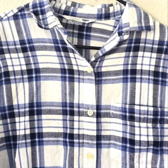 Old navy women's long sleeves shirt, medium size good condition plaid - Picture 2 of 10
